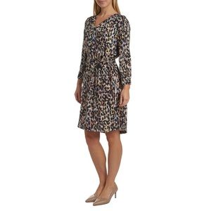 🆕 BeachLoungeLunch Riley Abstract Leopard Print Dress 3/4 Long Sleeves Coverup